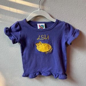 Toddler LSU top - purple and yellow, 18 months